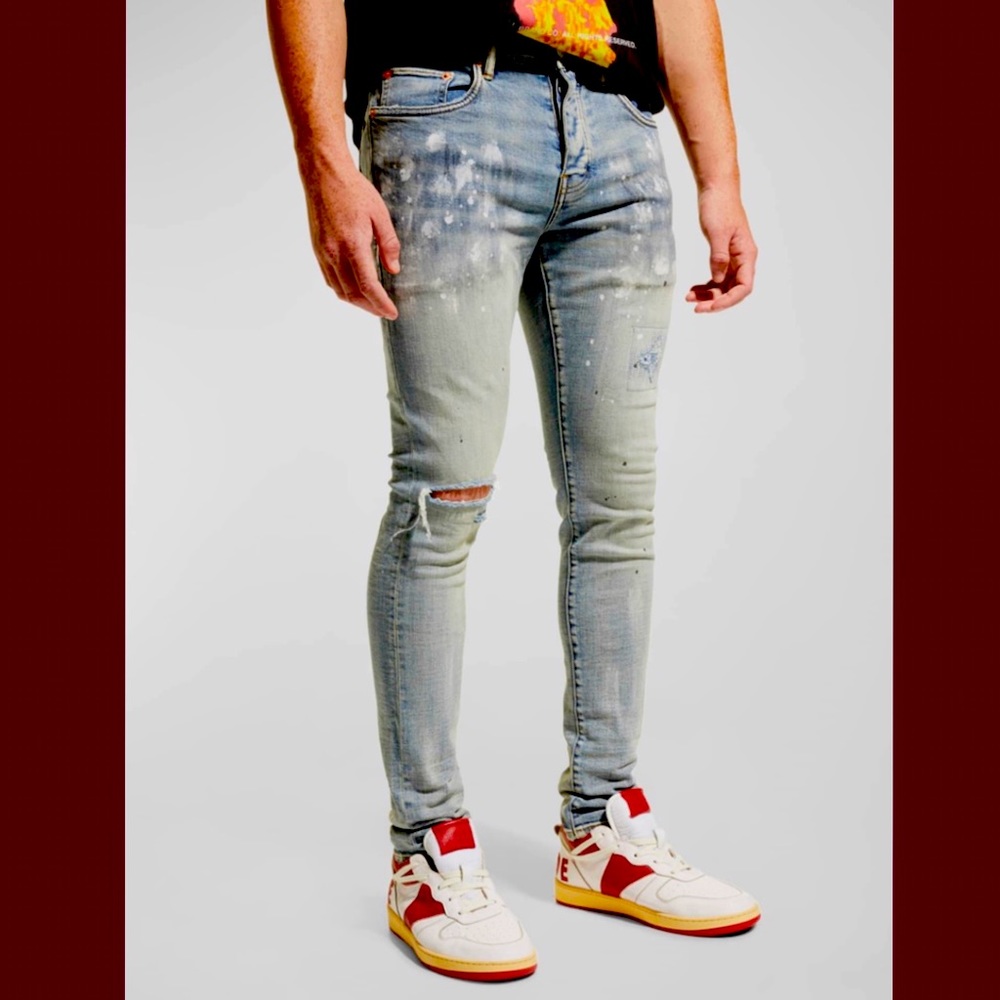 COPY - PURPLE BRAND SLIM FIT DISTRESSED JEANS